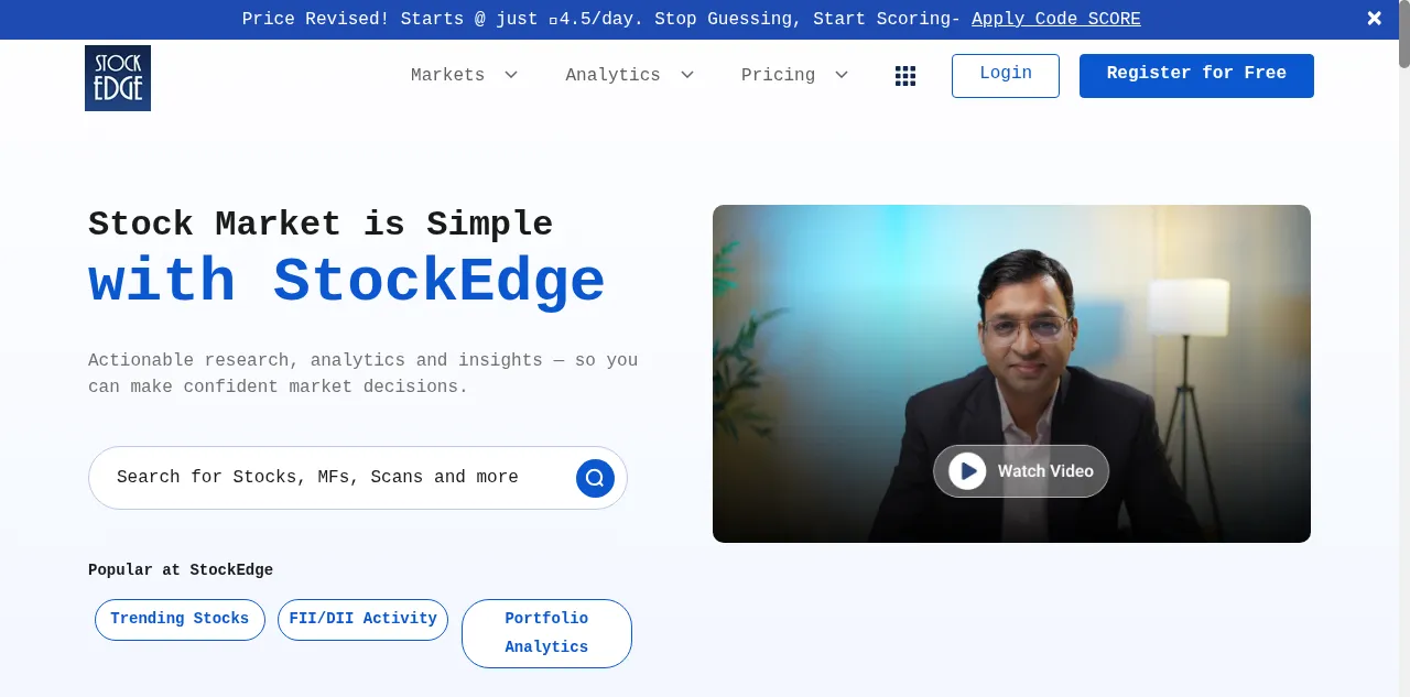Preview of stockedge.com
