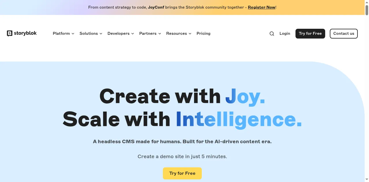 Preview of storyblok.com