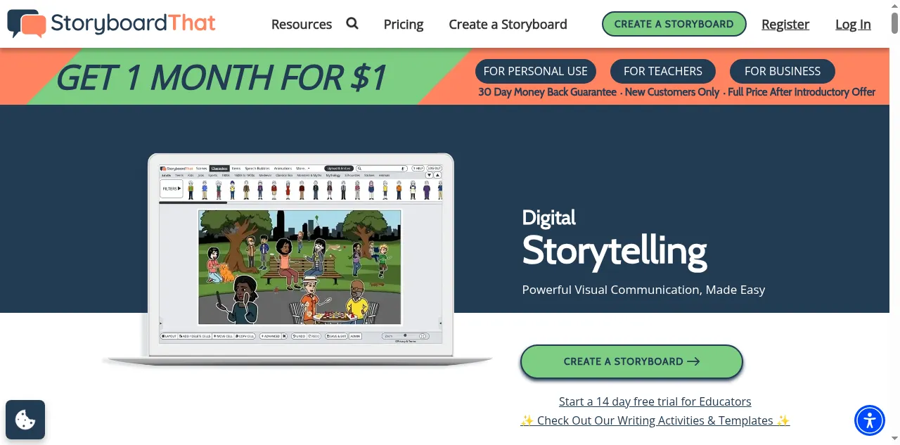 Preview of storyboardthat.com