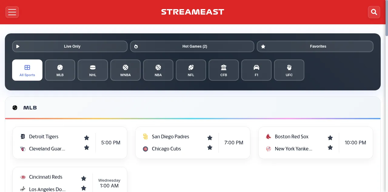 Preview of streameast.sg