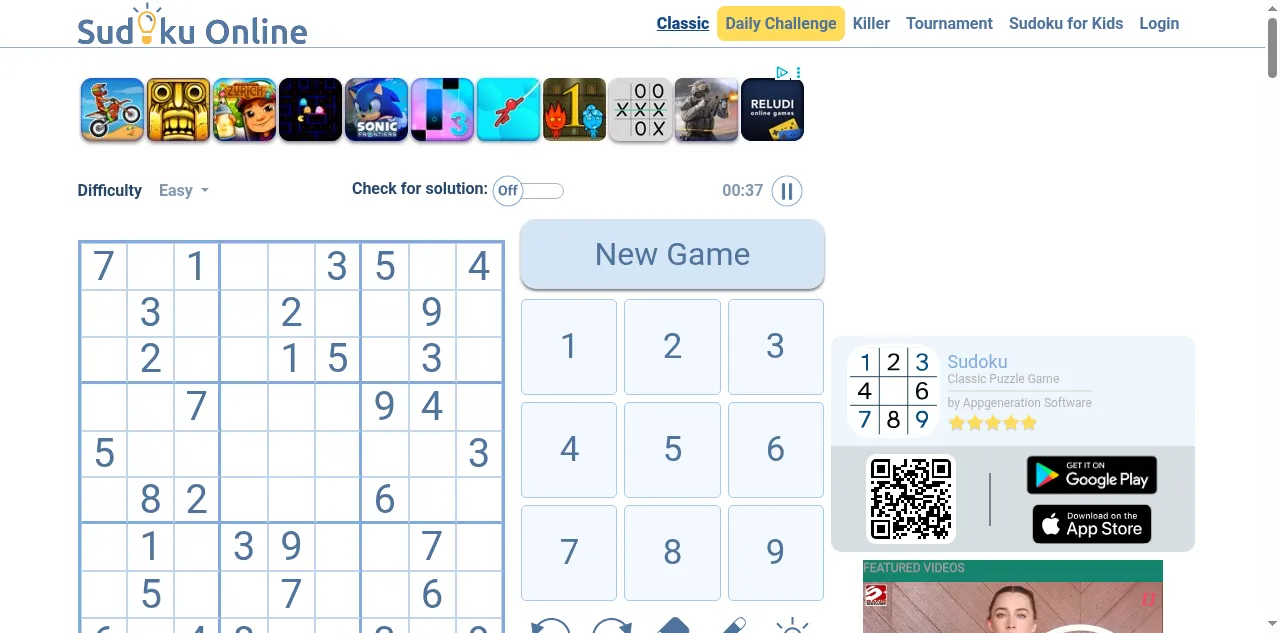 Preview of sudokuonline.io