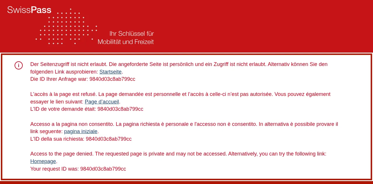 Preview of swisspass.ch