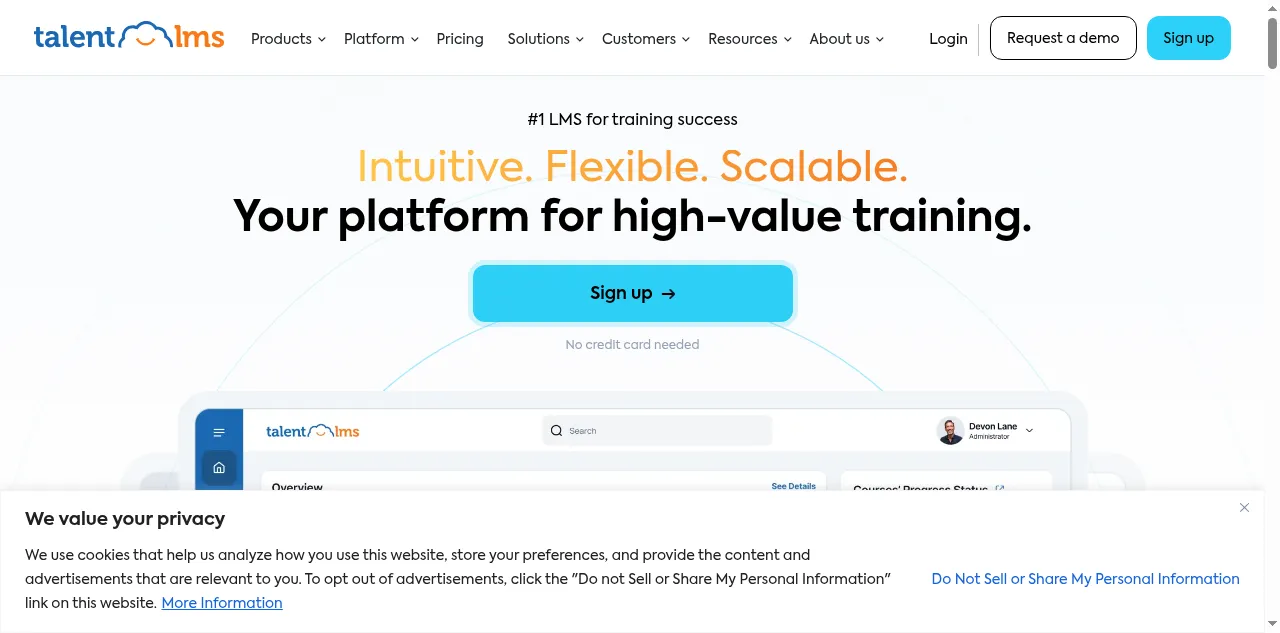 Preview of talentlms.com