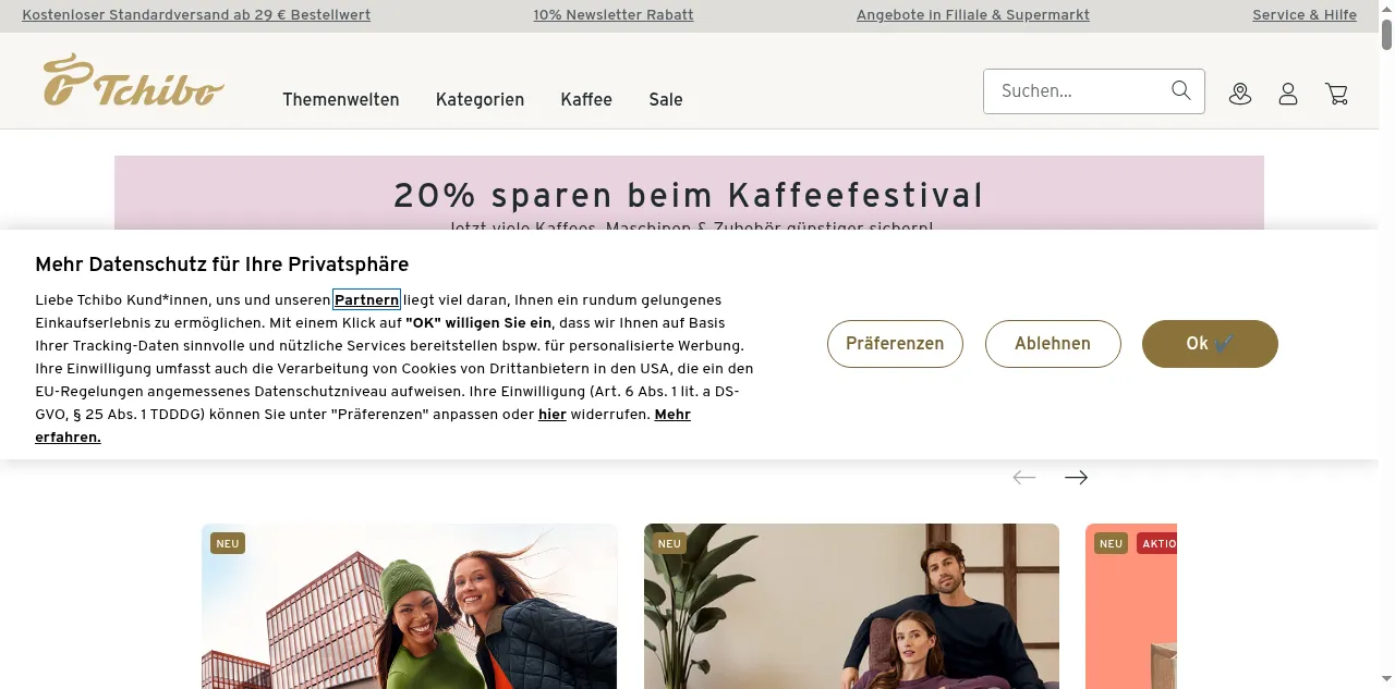 Preview of tchibo.de