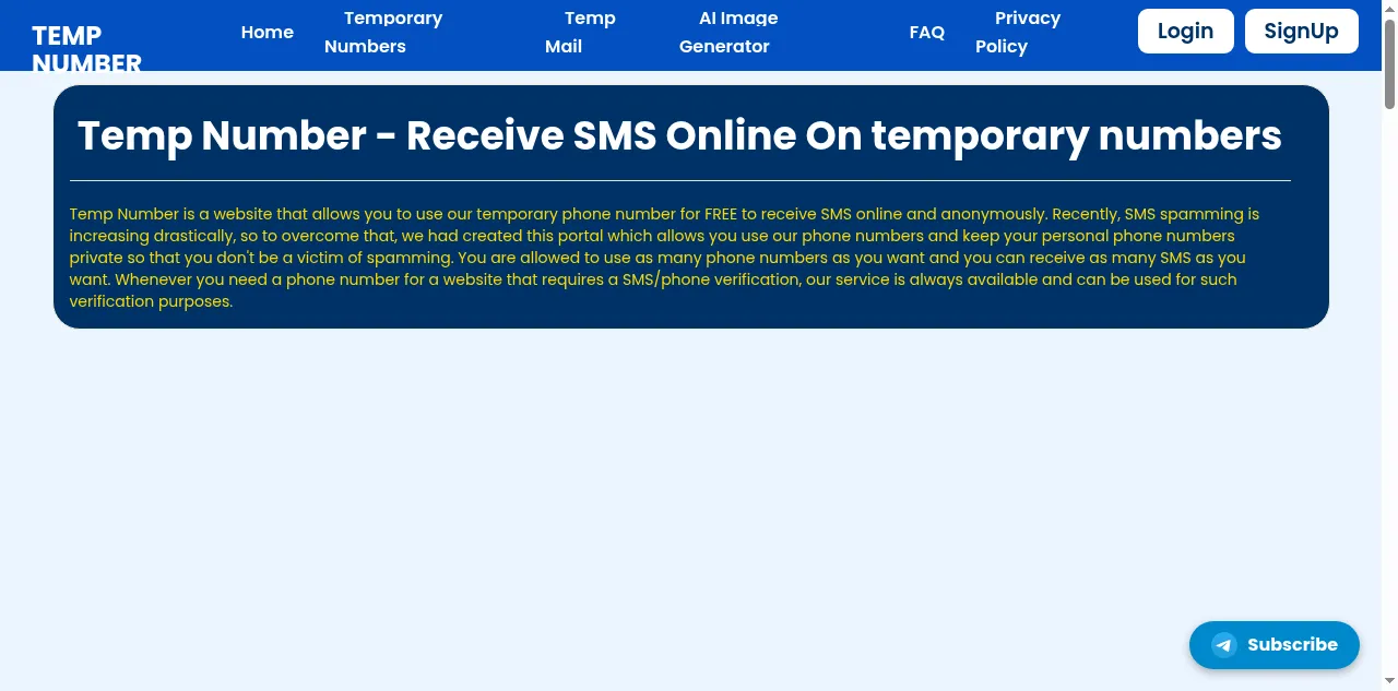 Preview of temp-number.com