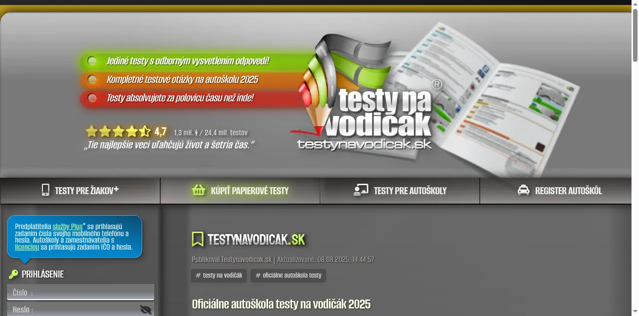 Preview of testynavodicak.sk