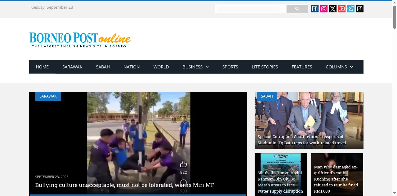 Preview of theborneopost.com
