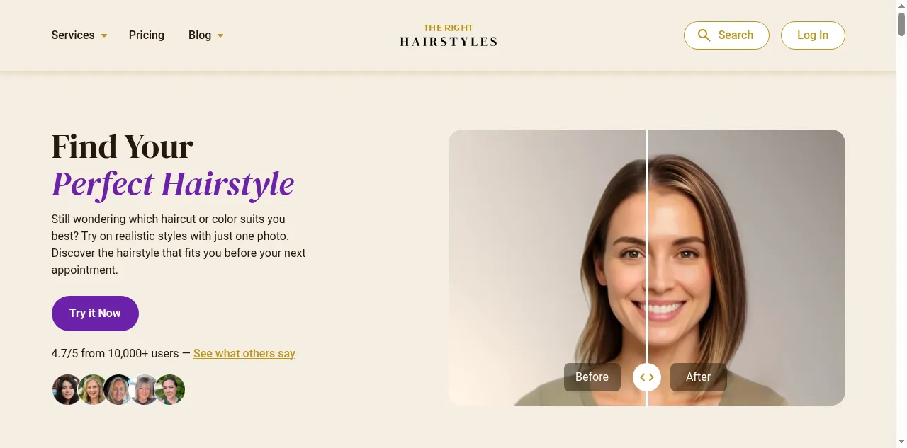 Preview of therighthairstyles.com