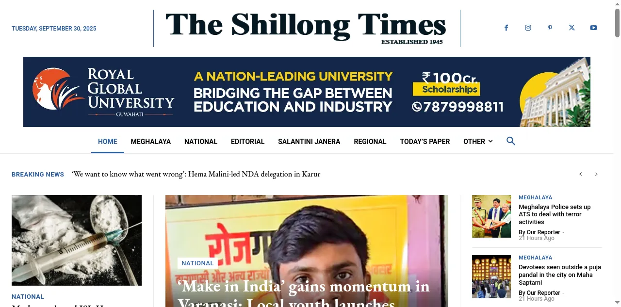Preview of theshillongtimes.com