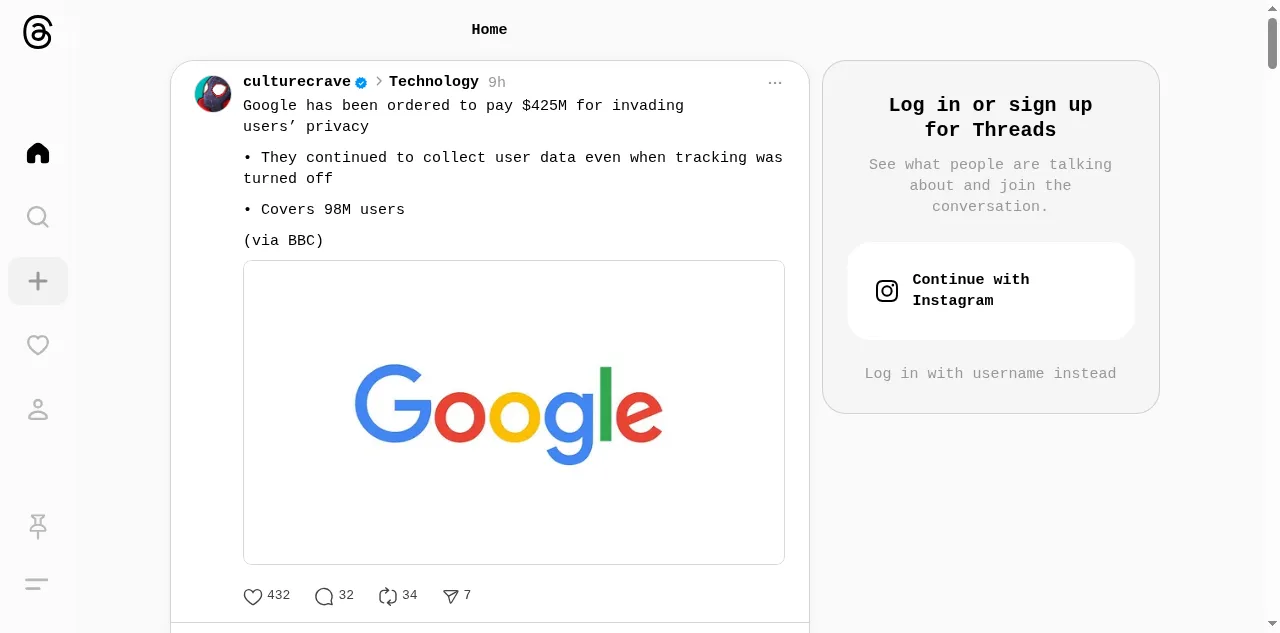 Preview of threads.com