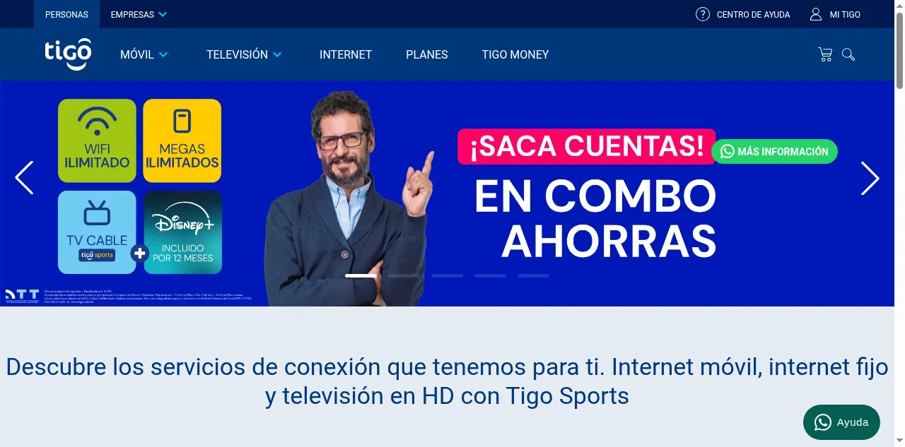 Preview of tigo.com.bo