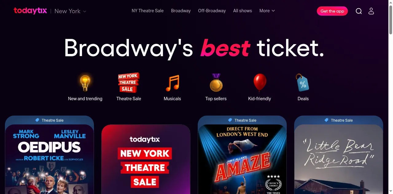 Preview of todaytix.com