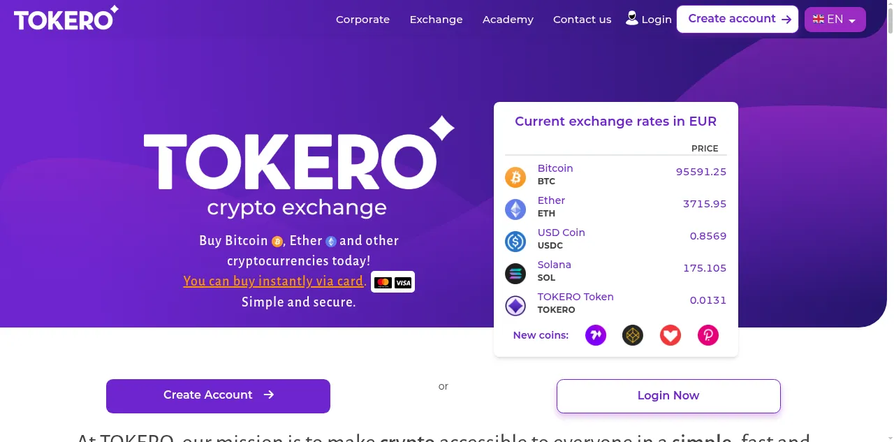 Preview of tokero.com