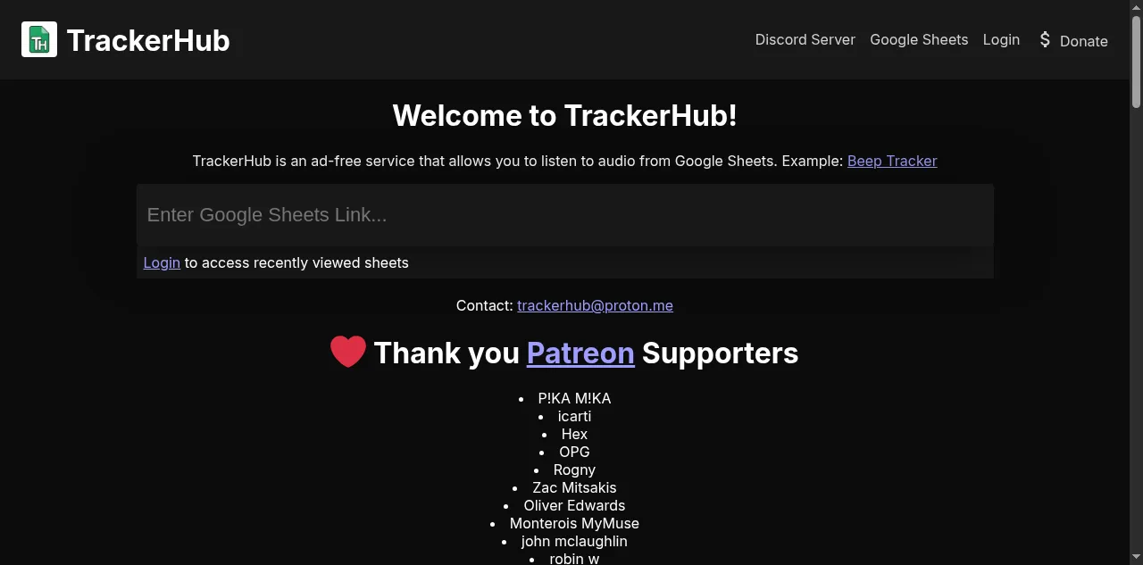 Preview of trackerhub.cx