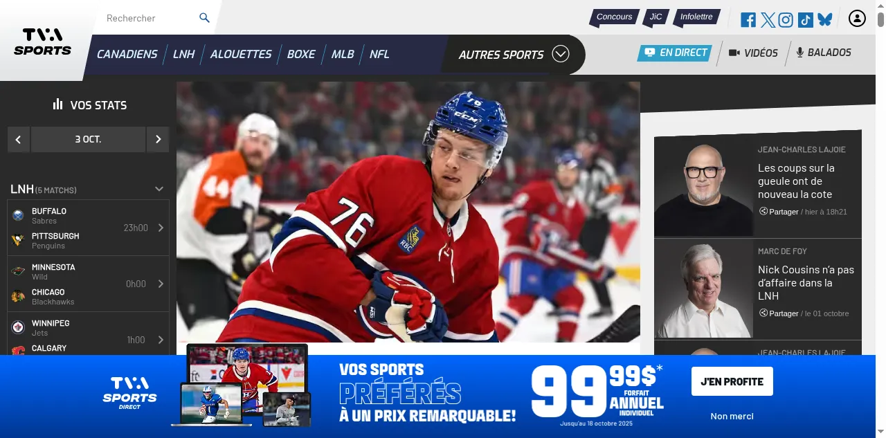 Preview of tvasports.ca