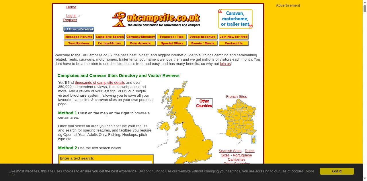 Preview of ukcampsite.co.uk
