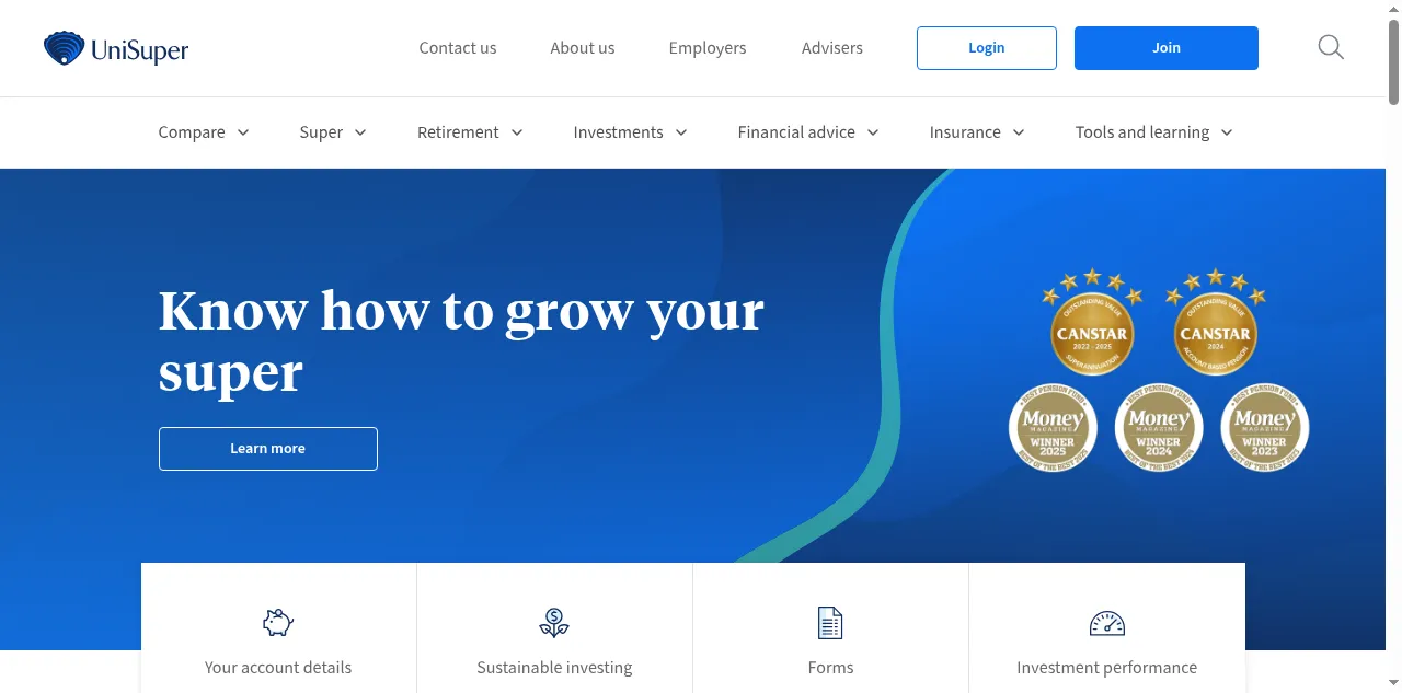 Preview of unisuper.com.au