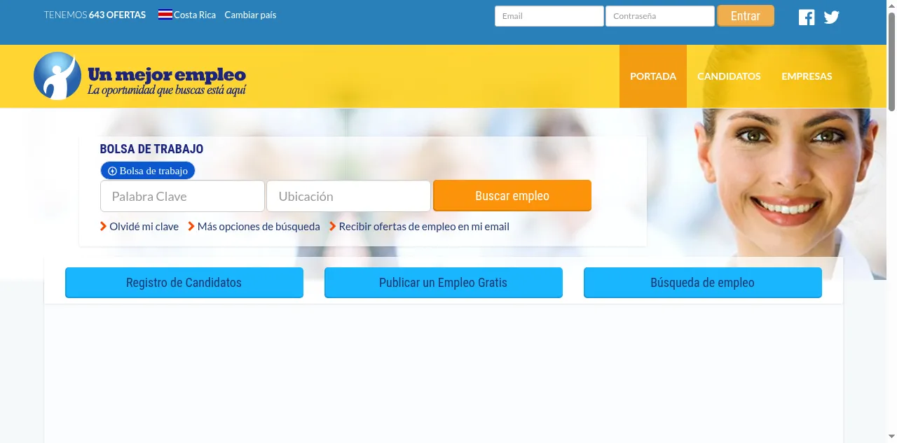 Preview of unmejorempleo.co.cr