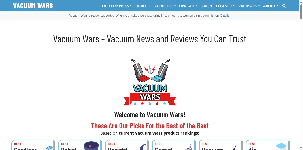 Preview of vacuumwars.com