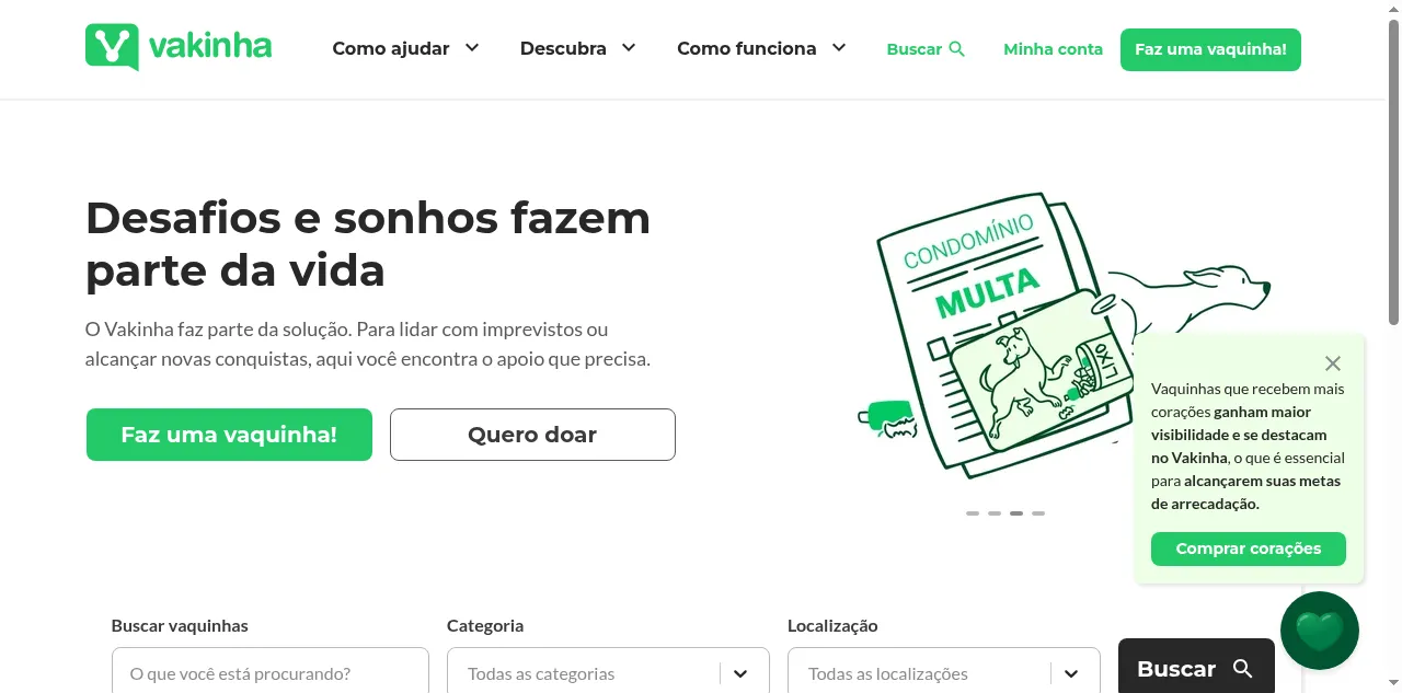 Preview of vakinha.com.br