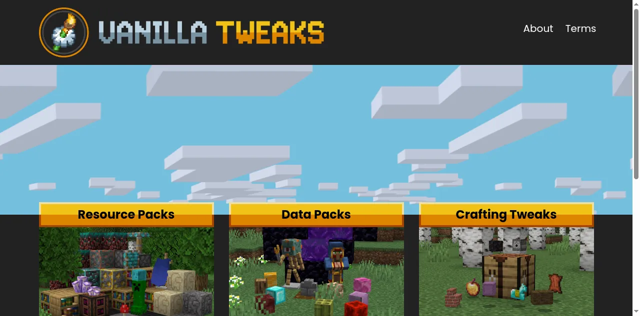 Preview of vanillatweaks.net