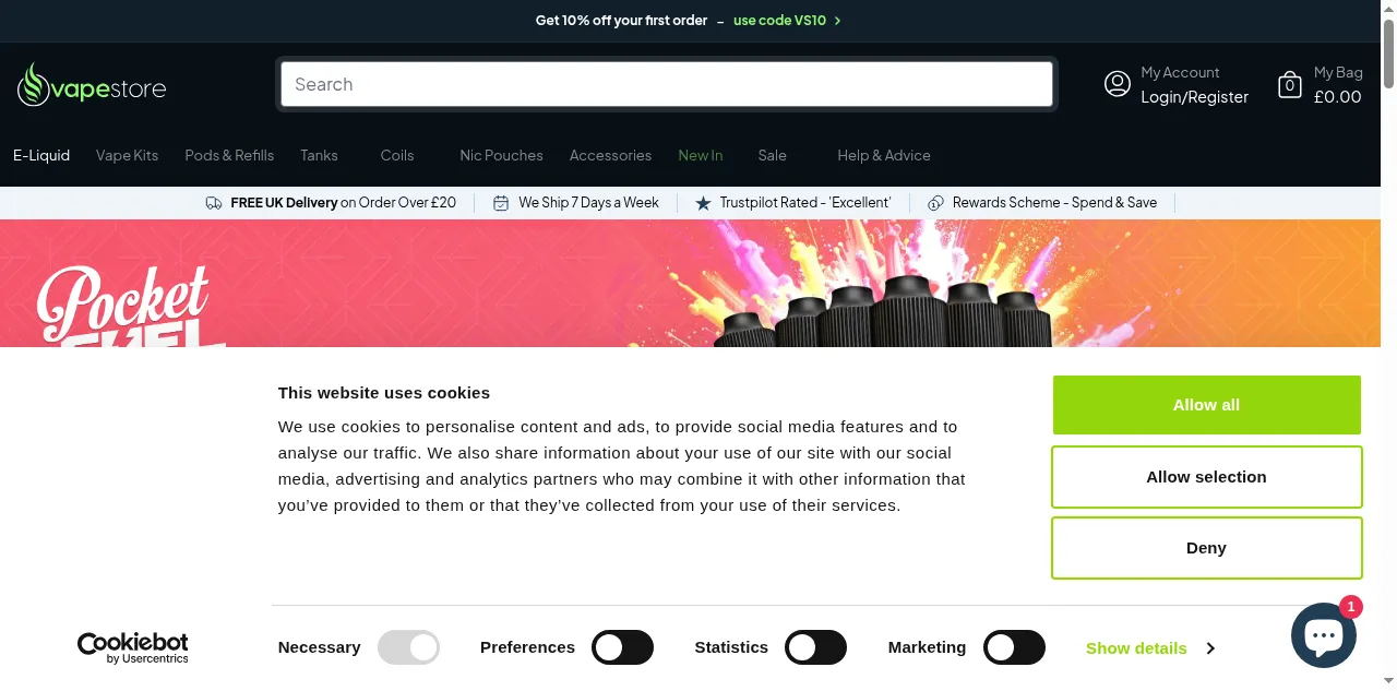 Preview of vapestore.co.uk