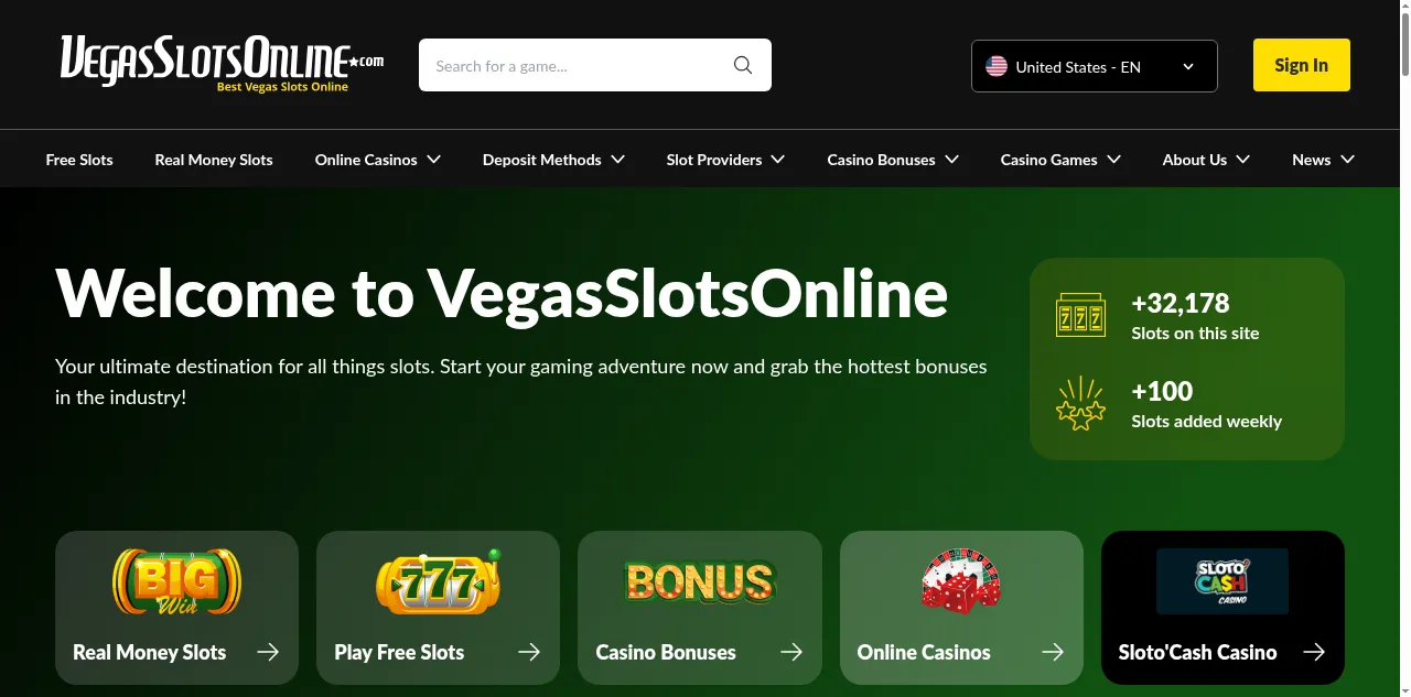 Preview of vegasslotsonline.com