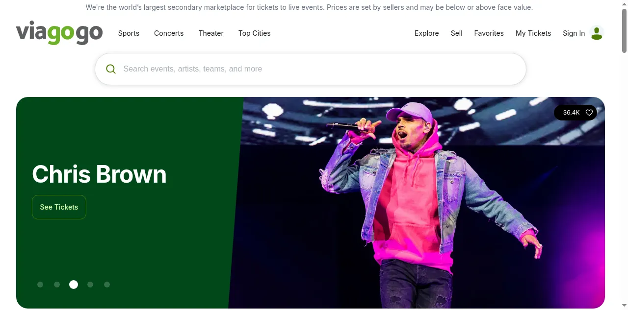 Preview of viagogo.com
