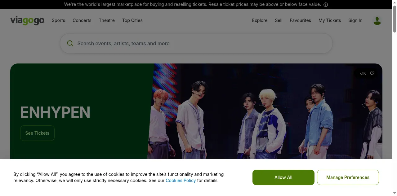 Preview of viagogo.ie
