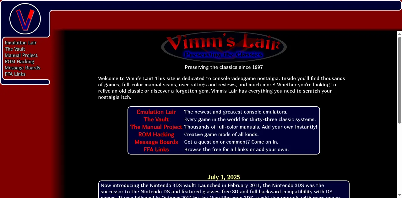 Preview of vimm.net