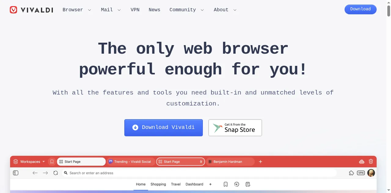Preview of vivaldi.com