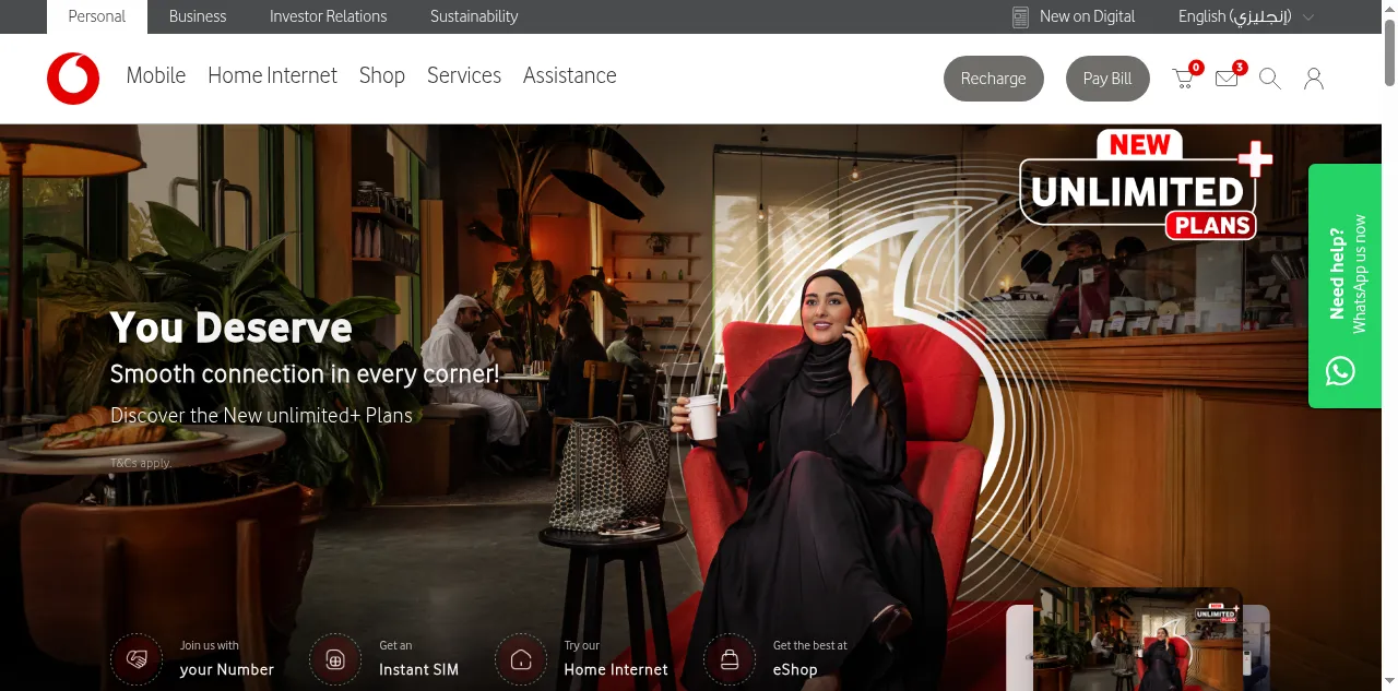 Preview of vodafone.qa