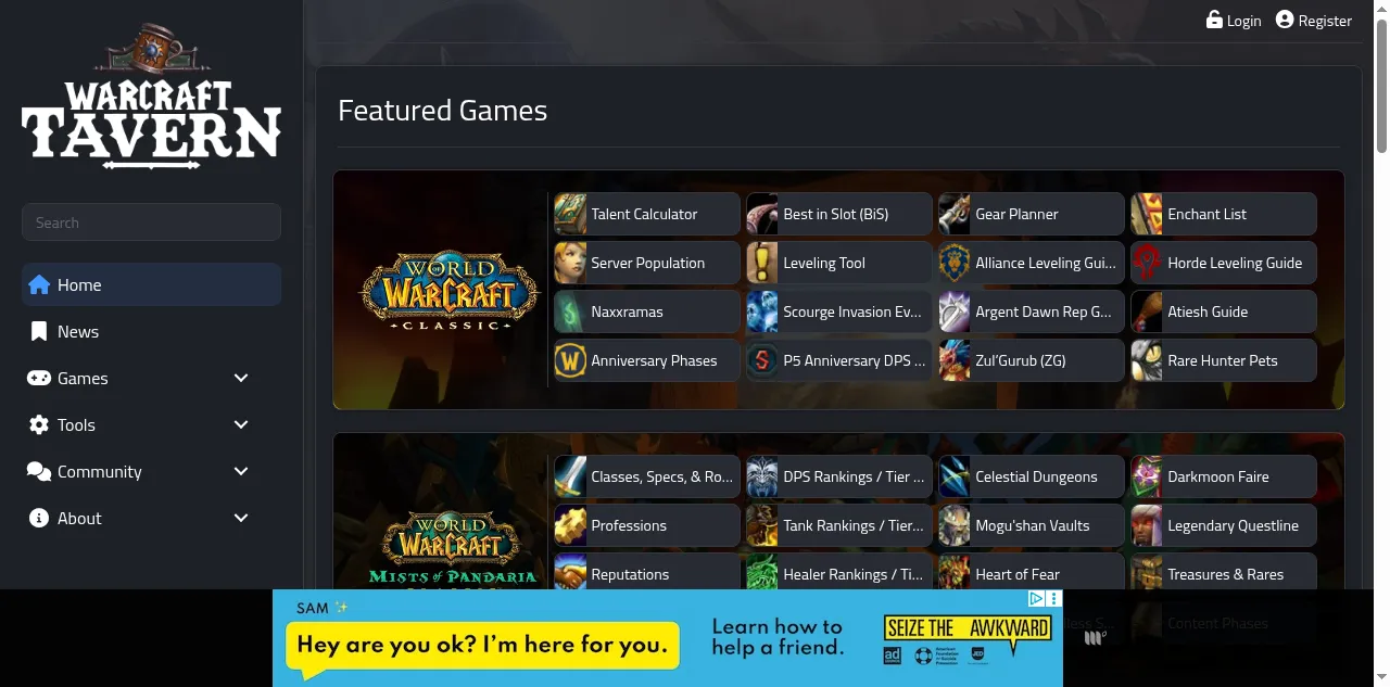Preview of warcrafttavern.com