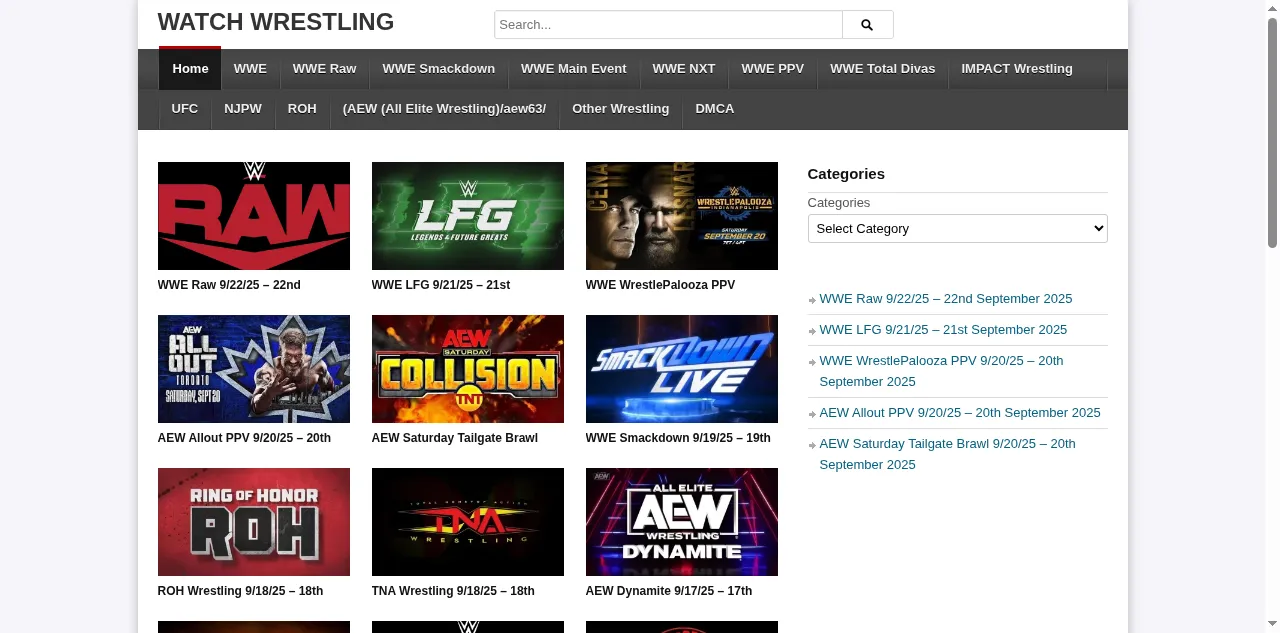 Preview of watchwrestling.ae