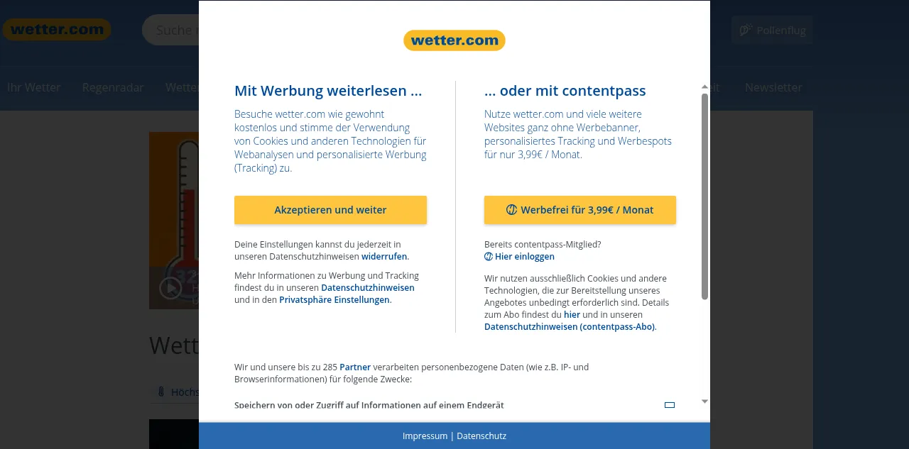Preview of wetter.com