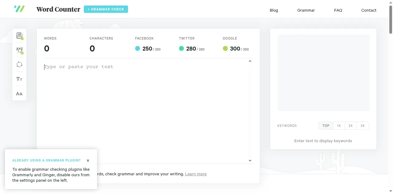Preview of wordcounter.io
