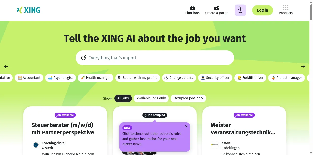 Preview of xing.com
