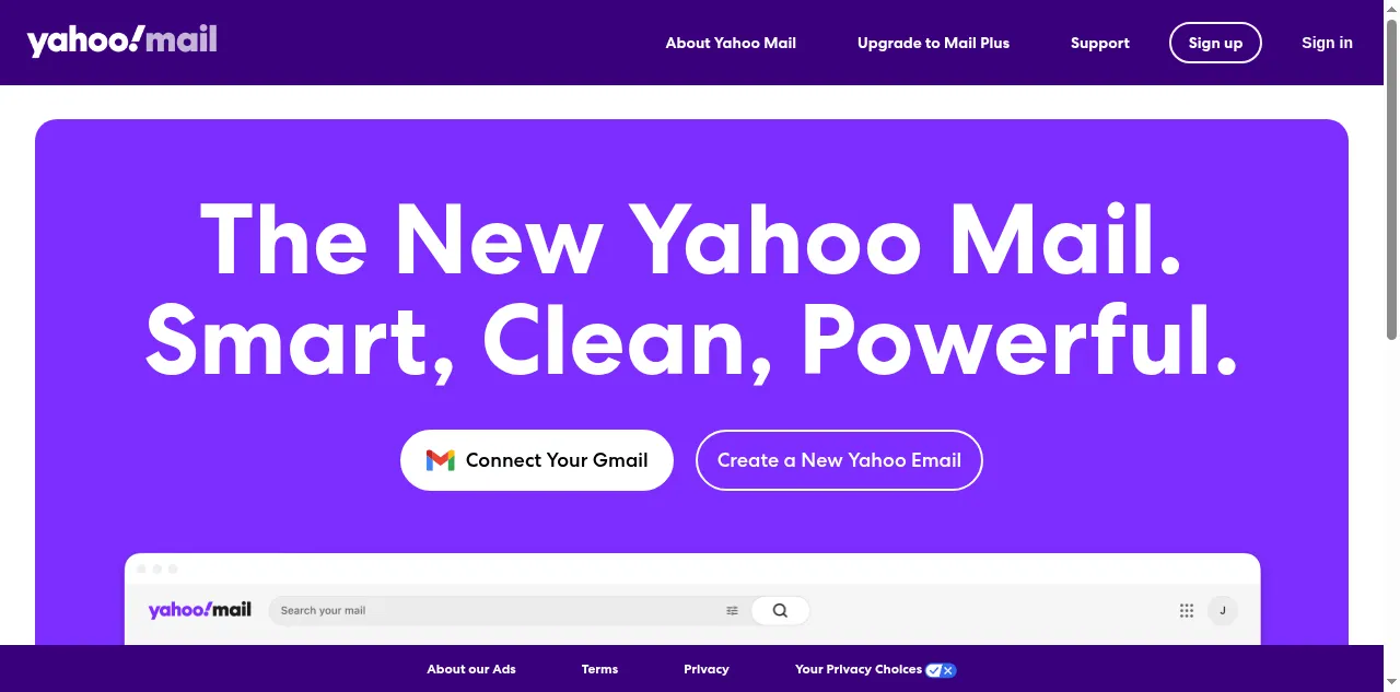 Preview of yahoomail.com