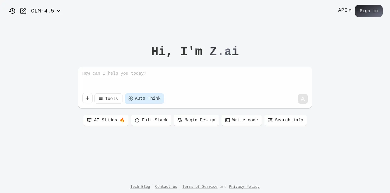 Preview of z.ai