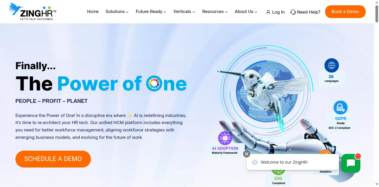 Preview of zinghr.com
