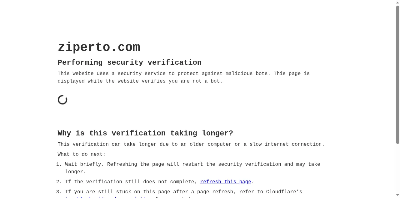 Preview of ziperto.com