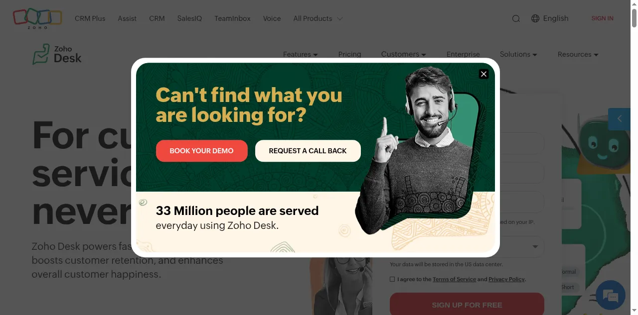Preview of zohodesk.com