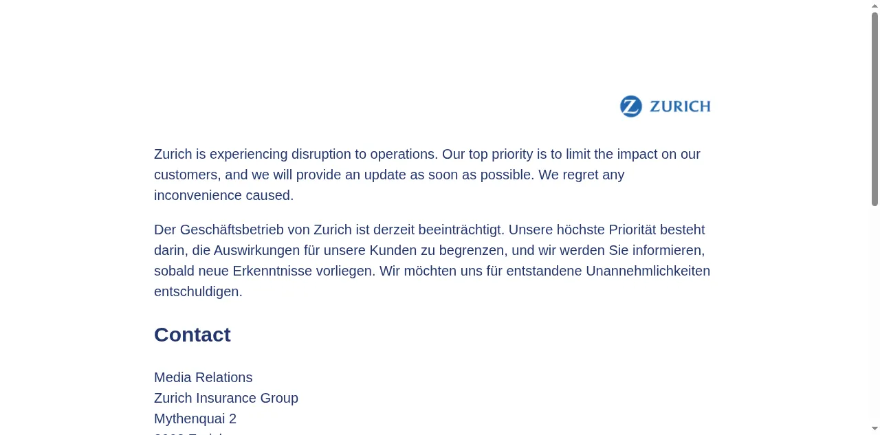 Preview of zurich.com
